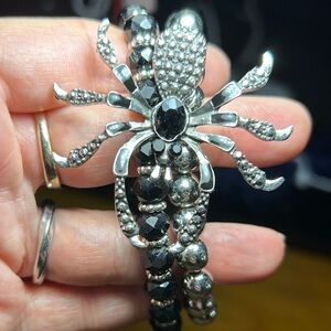 Halloween Black Spider Bead Bracelet